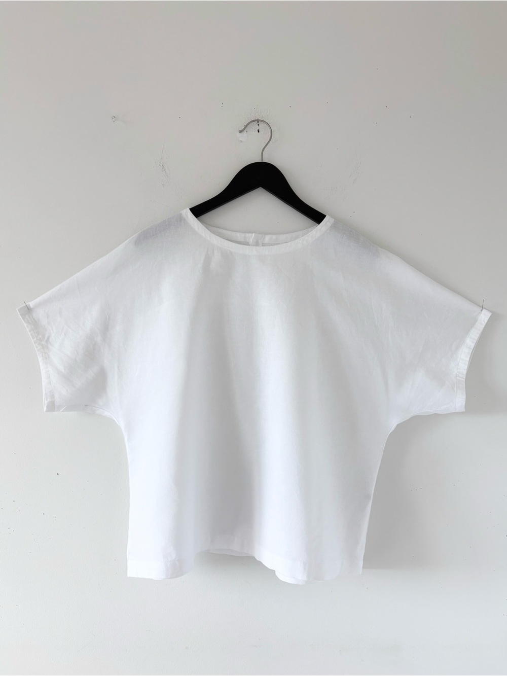Muji 100% Linen Short Sleeve Blouse